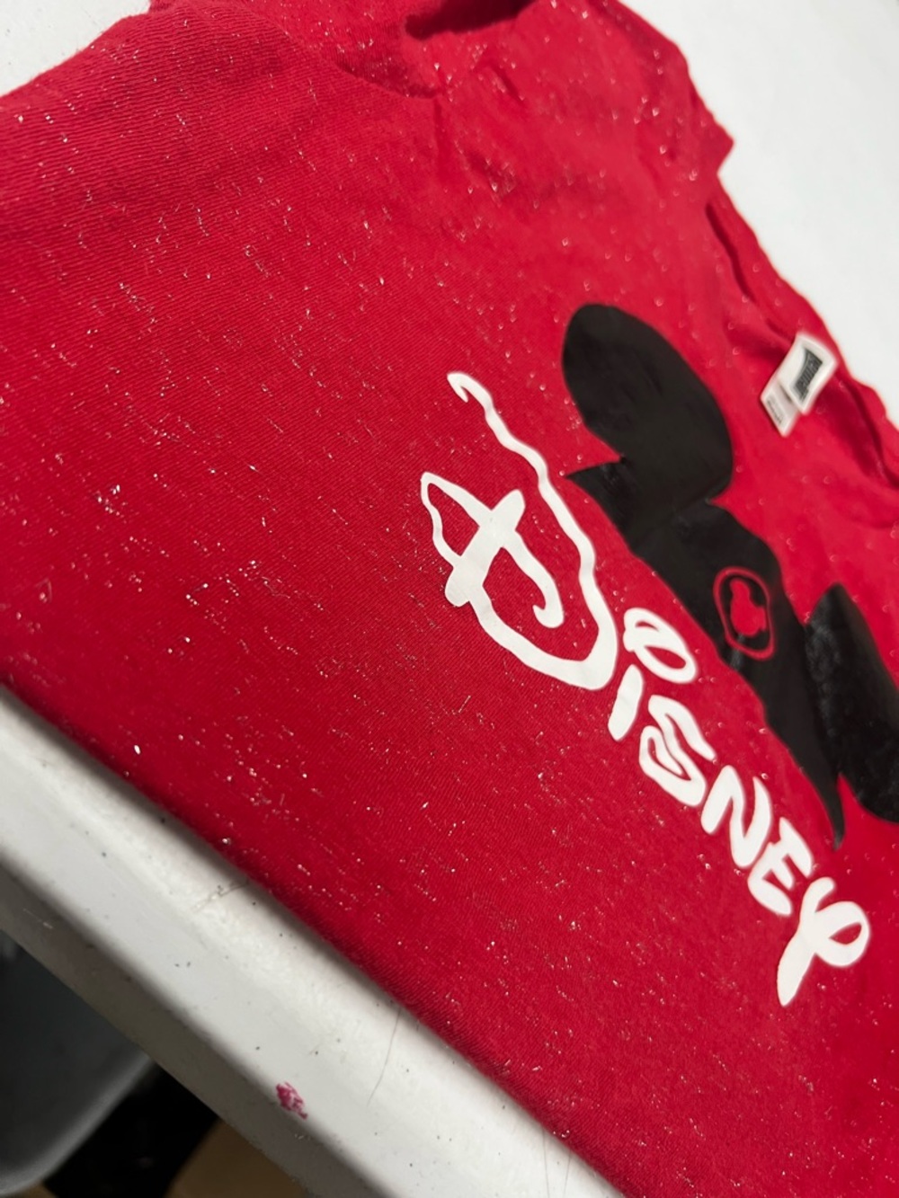 Disney Red T‑shirt with Black Mickey Silhouette and White Logo size small women - Picture 3 of 3